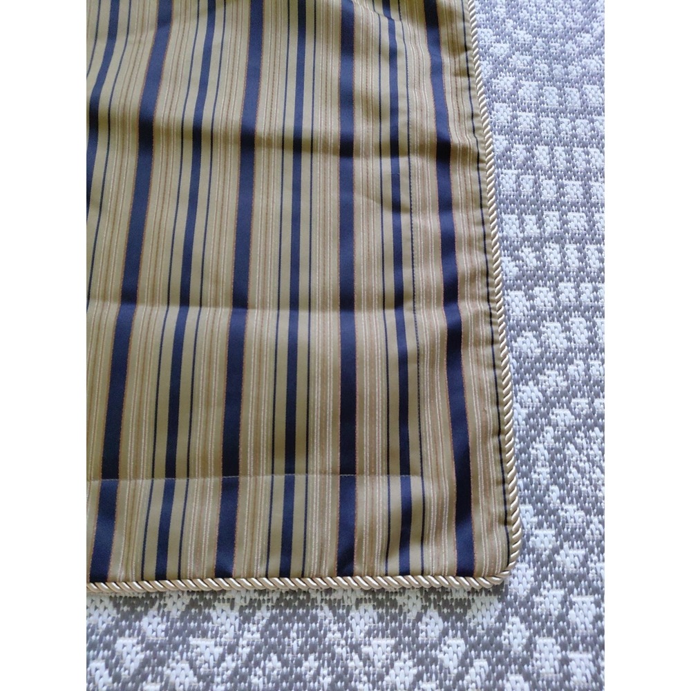 2 Ashley Pillow Shams Euro Square 26X26 Gold Black Stripe Luxury Decor Old Money - Picture 2 of 8